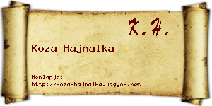 Koza Hajnalka névjegykártya